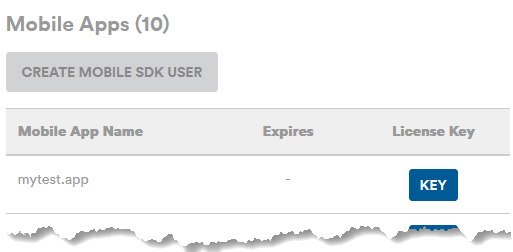 screenshot showing how to create a mobile SDK user
